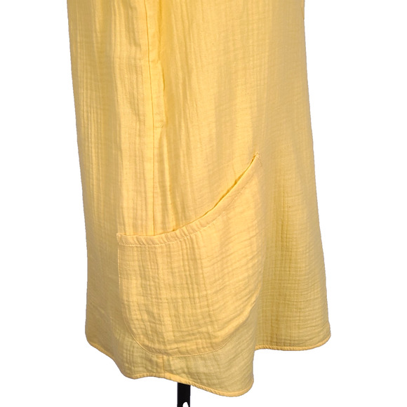 SOFT SURROUNDINGS Santorini Gauze Pullover Tunic Top Butter Yellow Small Cotton - Picture 6 of 10